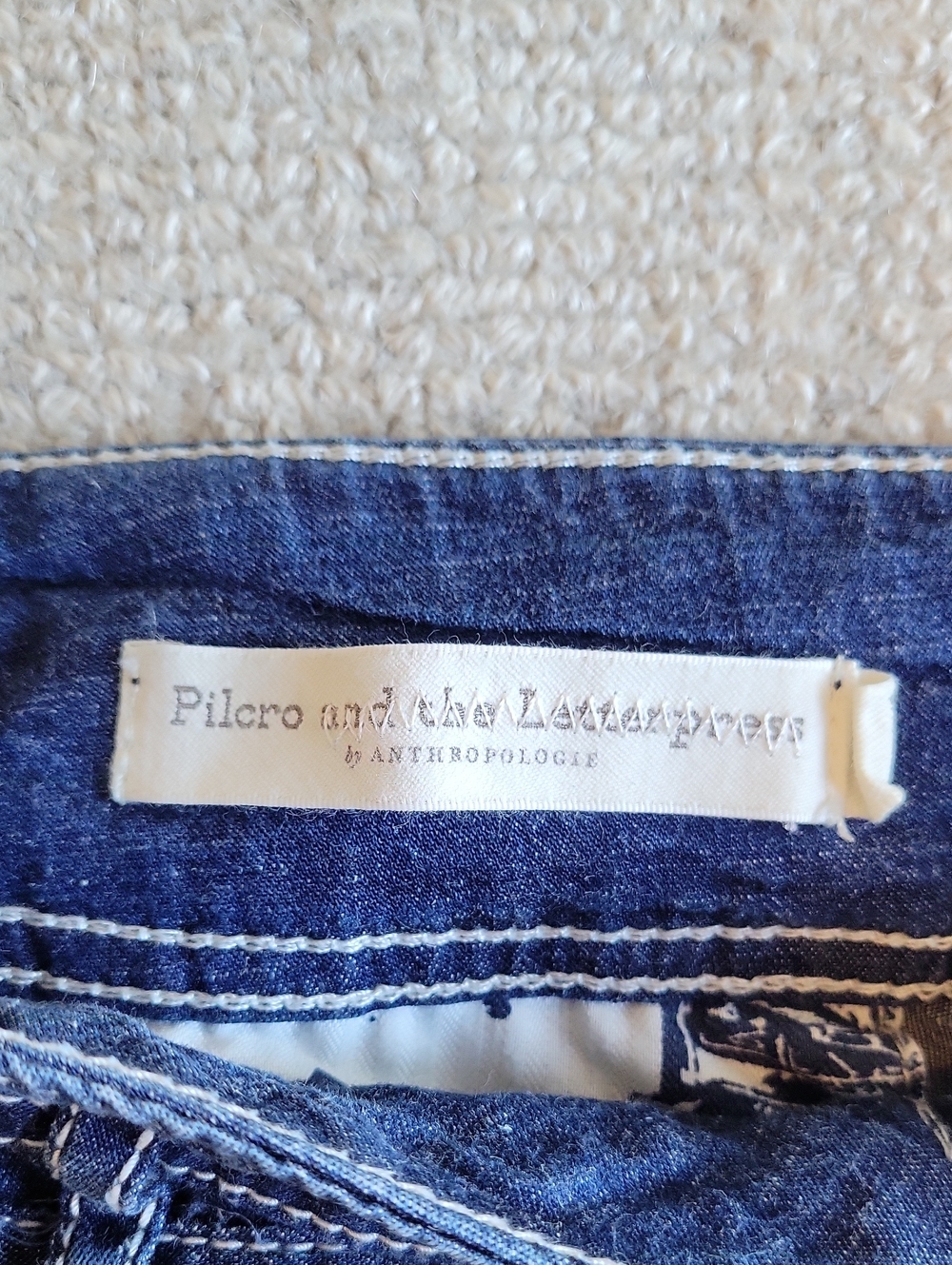 Pilcro by Anthropologie Wide-Leg Jeans in Medium Blue Wrap Belt - Picture 2 of 11